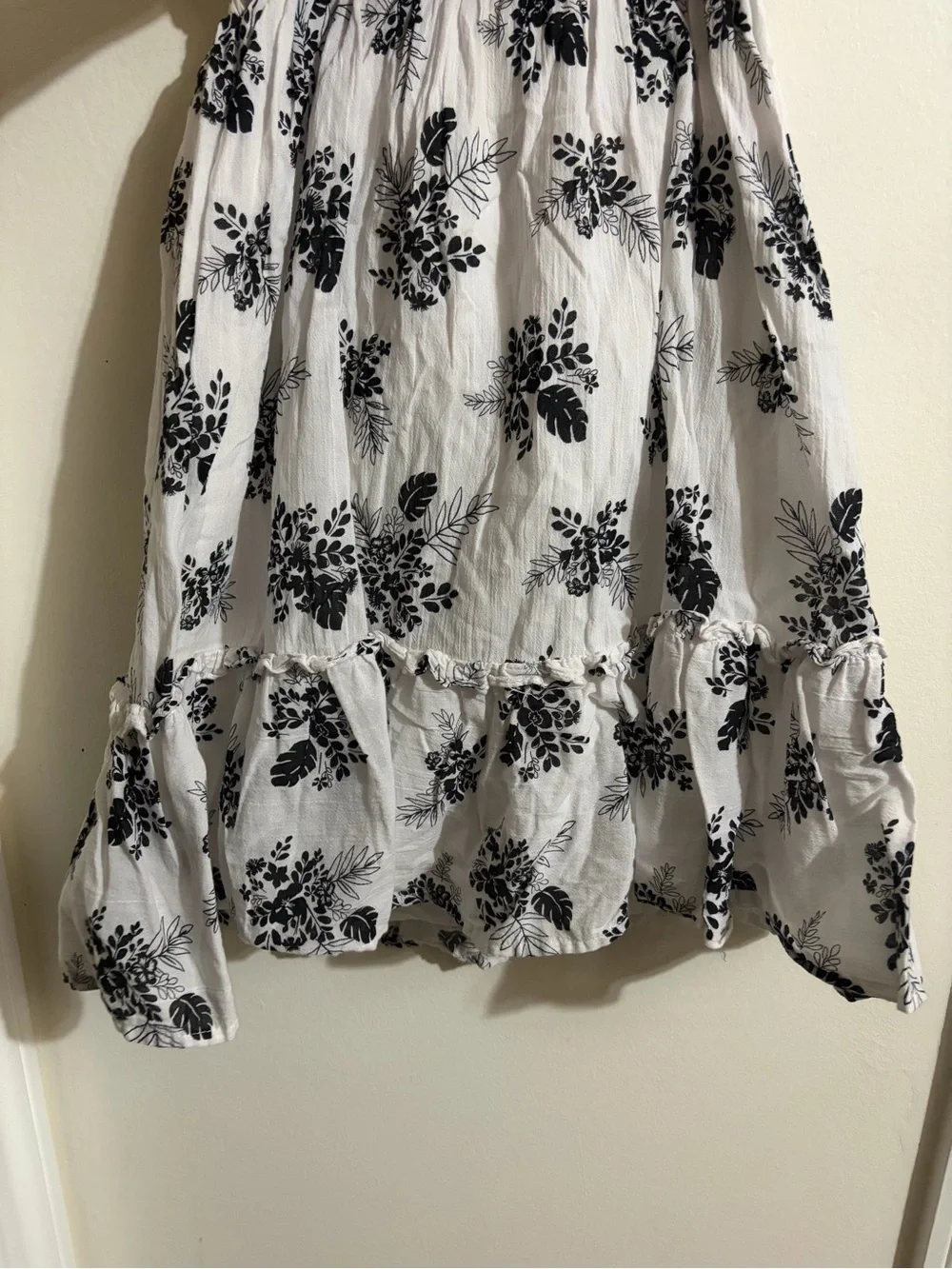 Janie and Jack White Dress with Black Floral Print